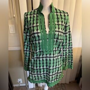 Tory Burch Pineapple Tunic Top Size 2